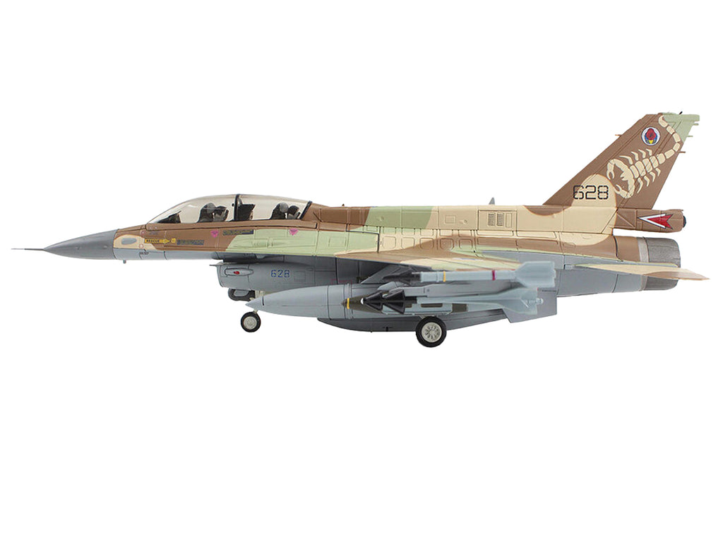 Lockheed F-16D Fighting Falcon Fighter Aircraft '628 Barak 105 Squadron The Scorpion' Israeli Air Force 'Air Power Series' 1/72 Diecast Model by Hobby Master