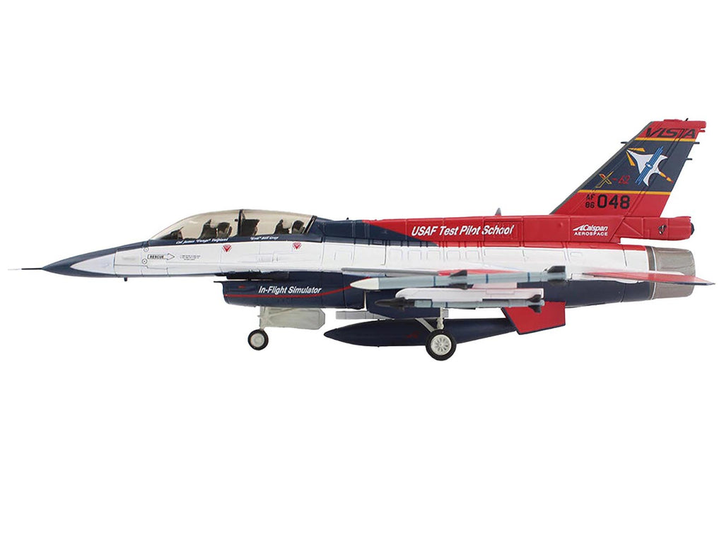 General Dynamics X-62A VISTA Aircraft with Missiles '86-0048 USAF Test Pilot School Edwards Air Force Base' (2024) United States Air Force 'Air Power Series' 1/72 Diecast Model by Hobby Master
