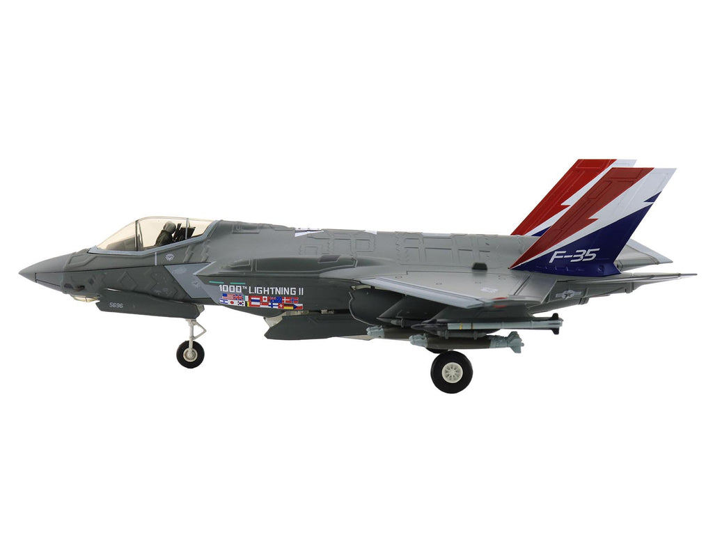 Lockheed Martin F-35A Lightning II Aircraft '22-5696 1000th Lightning II 176th FS Wisconsin ANG' (2004) United States Air Force 'Air Power Series' 1/72 Diecast Model by Hobby Master