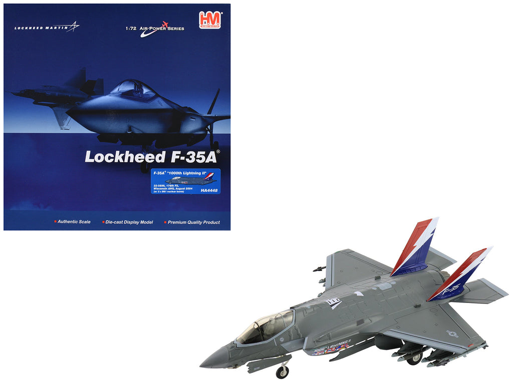 Lockheed Martin F-35A Lightning II Aircraft '22-5696 1000th Lightning II 176th FS Wisconsin ANG' (2004) United States Air Force 'Air Power Series' 1/72 Diecast Model by Hobby Master
