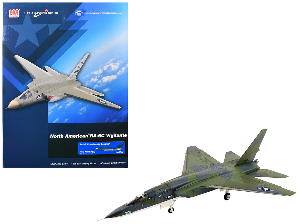 North American RA-5C Vigilante Aircraft '149313 RVAH-6 Fleurs Experimental Scheme USS Constellation' (1966) United States Navy 'Air Power Series' 1/72 Diecast Model by Hobby Master
