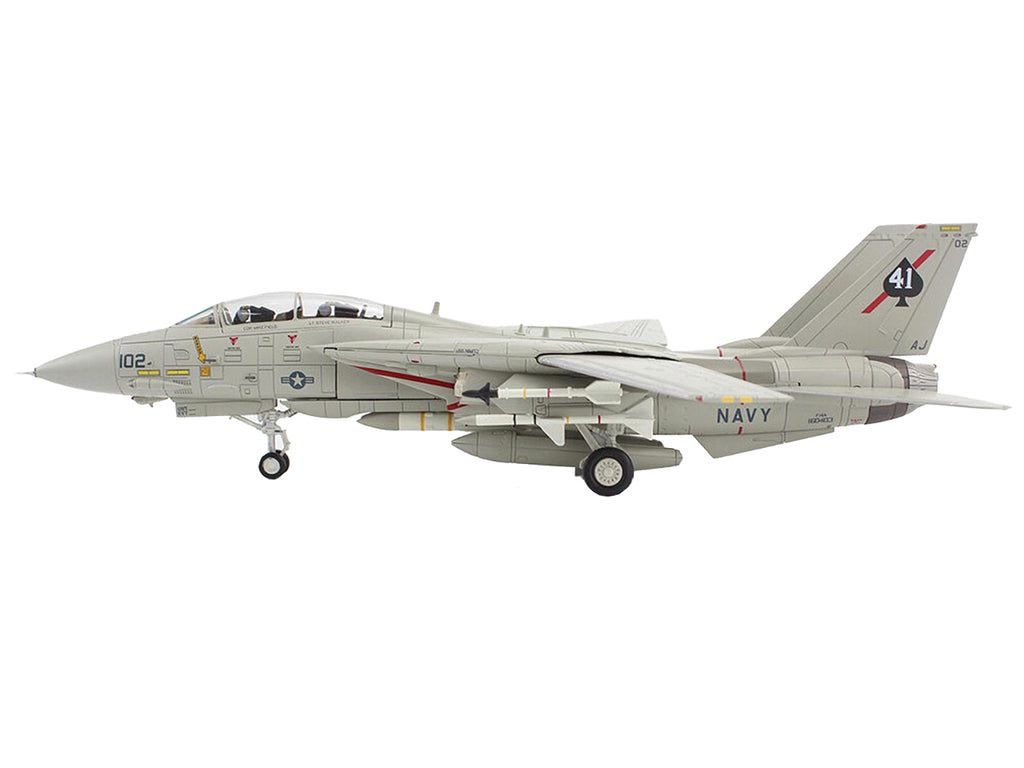 Grumman F-14A Tomcat Fighter Aircraft 'Sukhoi Killer VF-41 Black Aces USS Nimitz' (1981) United States Navy 'Air Power Series' 1/72 Diecast Model by Hobby Master