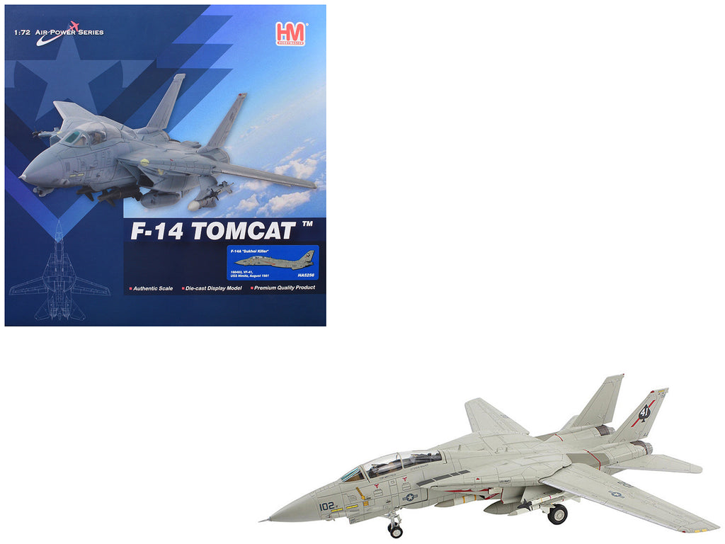 Grumman F-14A Tomcat Fighter Aircraft 'Sukhoi Killer VF-41 Black Aces USS Nimitz' (1981) United States Navy 'Air Power Series' 1/72 Diecast Model by Hobby Master