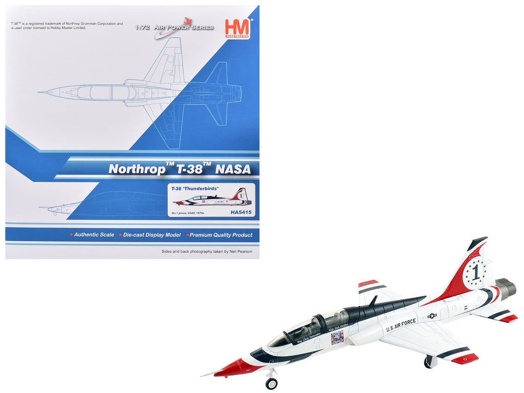 Northrop T-38 NASA Aircraft '#1 Thunderbirds' (1970s) United States Air Force 'Air Power Series' 1/72 Diecast Model by Hobby Master