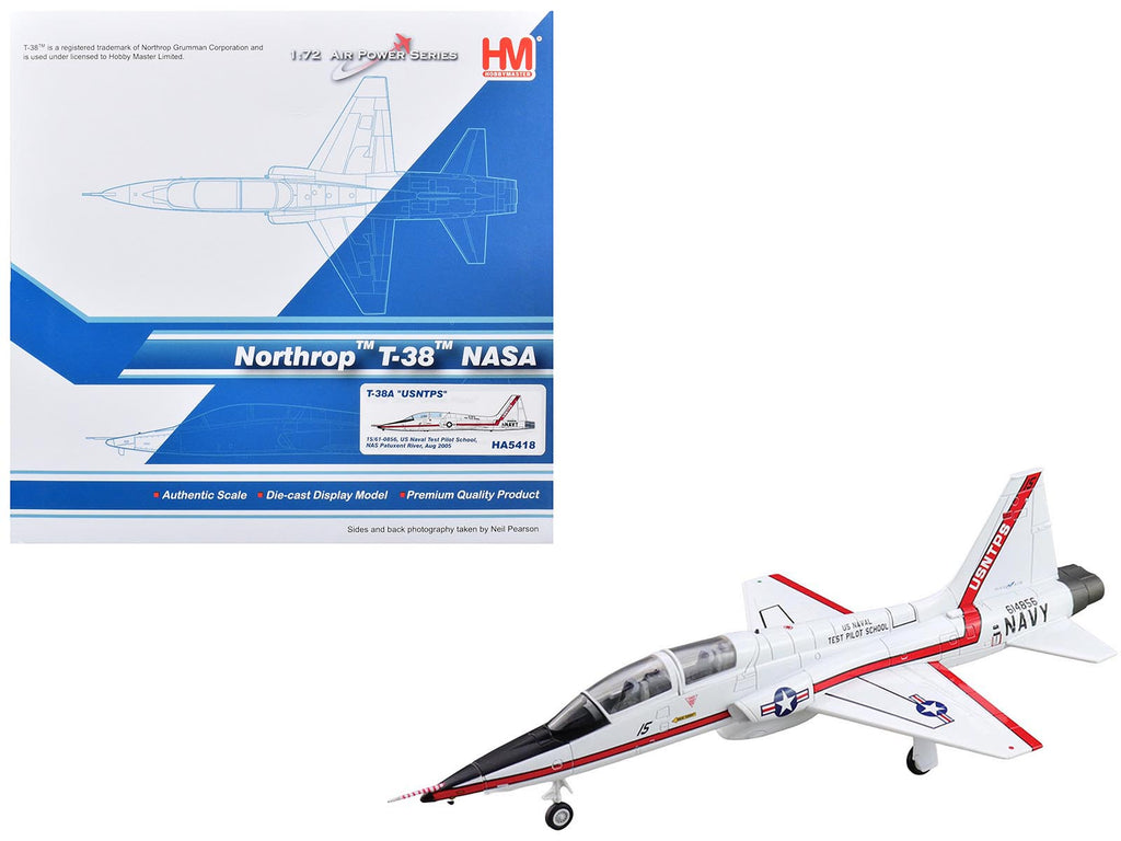 Northrop T-38A Talon Aircraft '61-0856 United States Naval Test Pilot School NAS Patuxent River NASA' (2005) United States Navy 'Air Power Series' 1/72 Diecast Model by Hobby Master