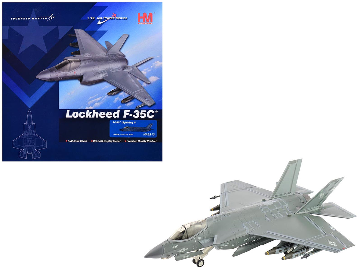 Lockheed F-35C Lightning II Aircraft '169034 VFA-125 Rough Raiders' (2022) United States Navy 'Air Power Series' 1/72 Diecast Model by Hobby Master