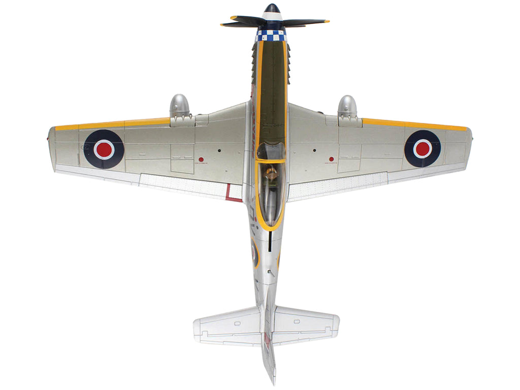 North American Mustang Mk.IV Fighter Aircraft 'Flight Lieutenant Arthur S. 'Joe' Doley 19th Squadron' (1945) British Royal Air Force 'Air Power Series' 1/48 Diecast Model by Hobby Master