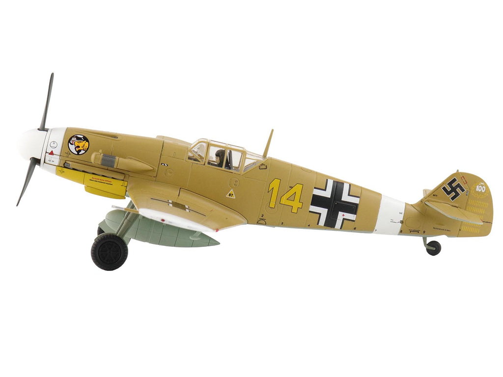 Messerschmitt Bf 109F-4 Fighter Aircraft 'Marseille Yellow 14 3./JG27 Egypt' (1942) German Luftwaffe 'Air Power Series' 1/48 Diecast Model by Hobby Master