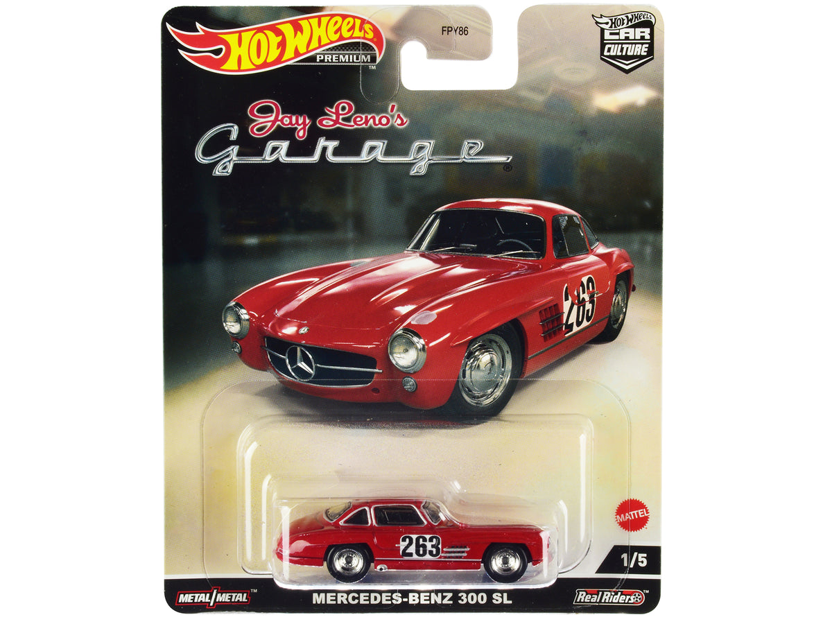 Mercedes-Benz 300 SL #263 Red (Weathered) 'Jay Leno’s Garage' Diecast Model Car by Hot Wheels
