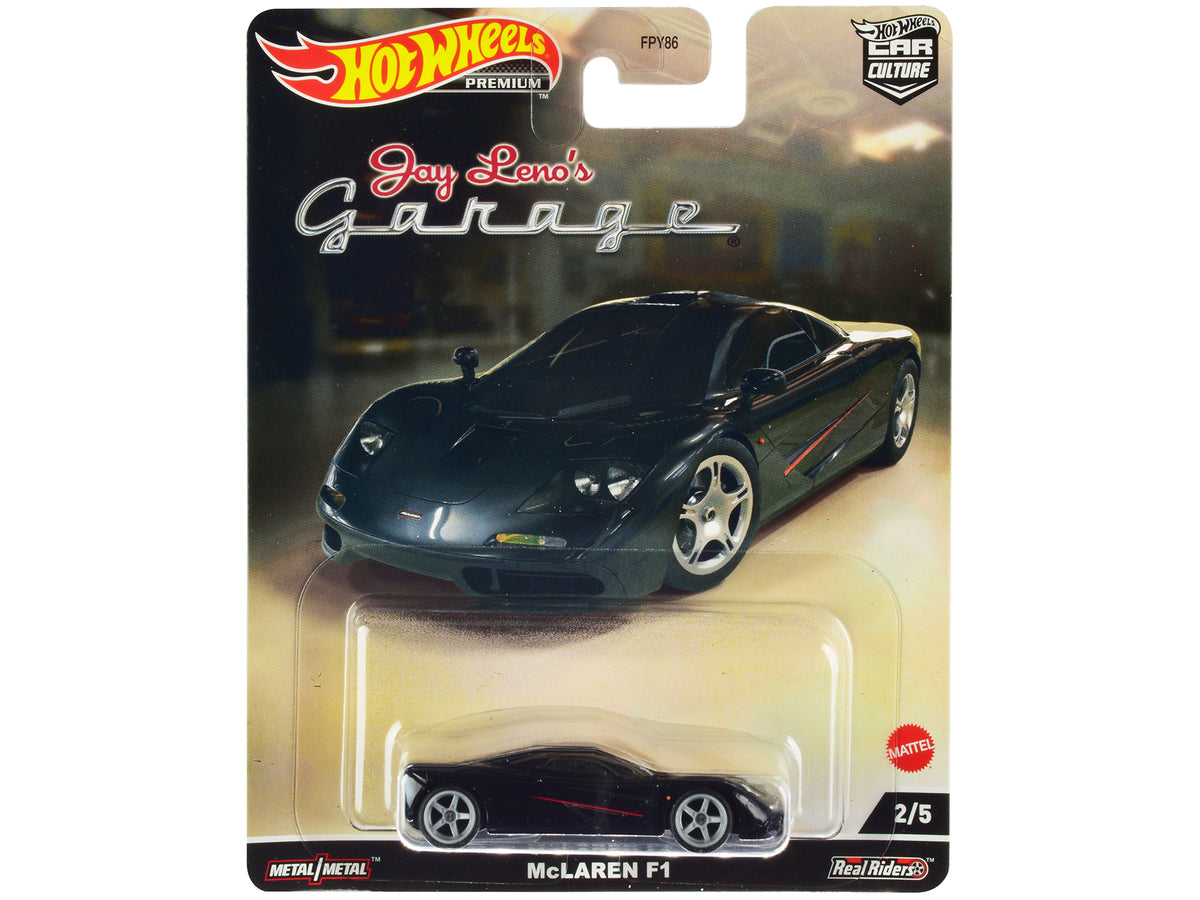 McLaren F1 Black with Red Stripes 'Jay Leno’s Garage' Diecast Model Car by Hot Wheels