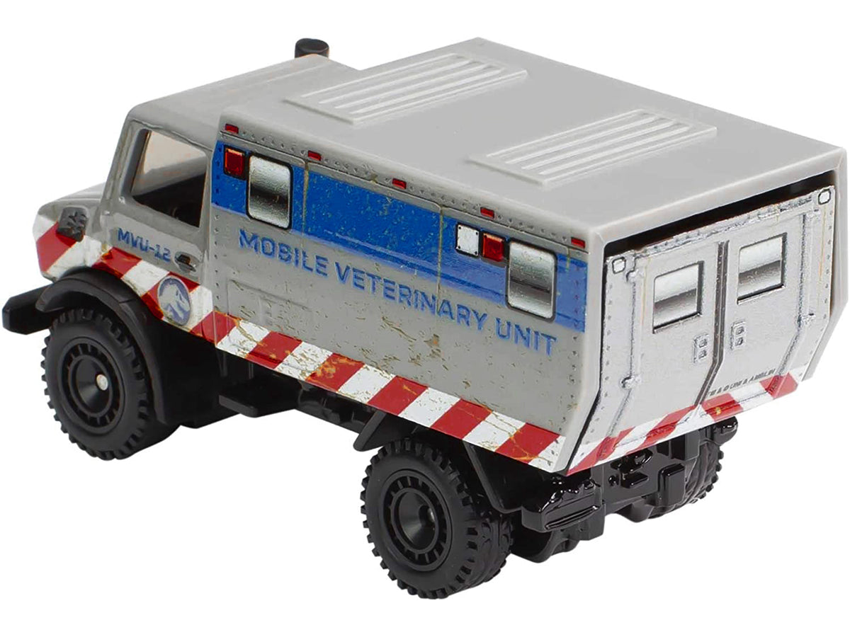 Mercedes-Benz Unimog U 1300 L 'Mobile Veterinary Unit MVU-12' 'Jurassic World' (2015) Movie Diecast Model Car by Hot Wheels