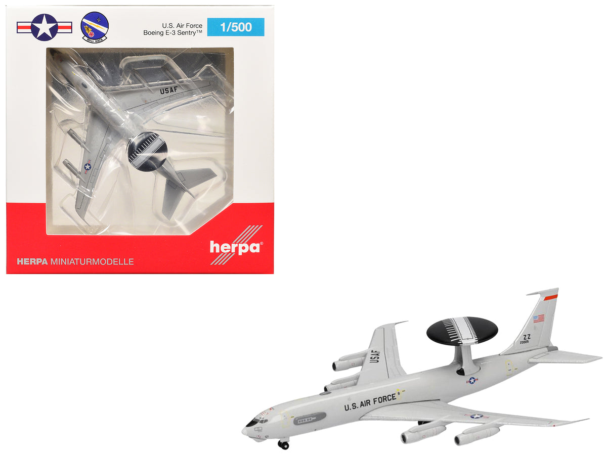 Boeing E-3 Sentry Aircraft '961st Airborne Air Control Squadron Kadena Air Base' (81-0005) United States Air Force 1/500 Diecast Model Airplane by Herpa