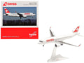 Airbus A220-100 Commercial Aircraft 'Swiss International Air Lines' (HB-JBH) White with Red Tail 1/200 Diecast Model Airplane by Herpa