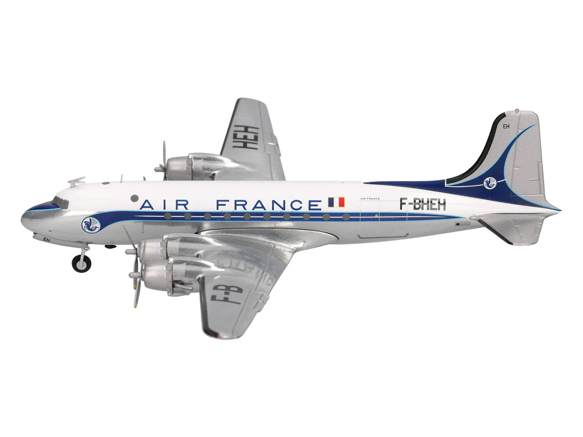 Douglas DC-4 Commercial Aircraft 'Air France' (F-BHEH) White with Blue Stripes 1/200 Diecast Model by Herpa