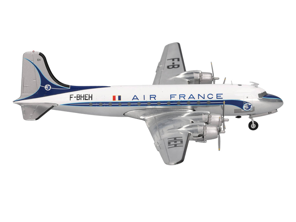 Douglas DC-4 Commercial Aircraft 'Air France' (F-BHEH) White with Blue Stripes 1/200 Diecast Model by Herpa