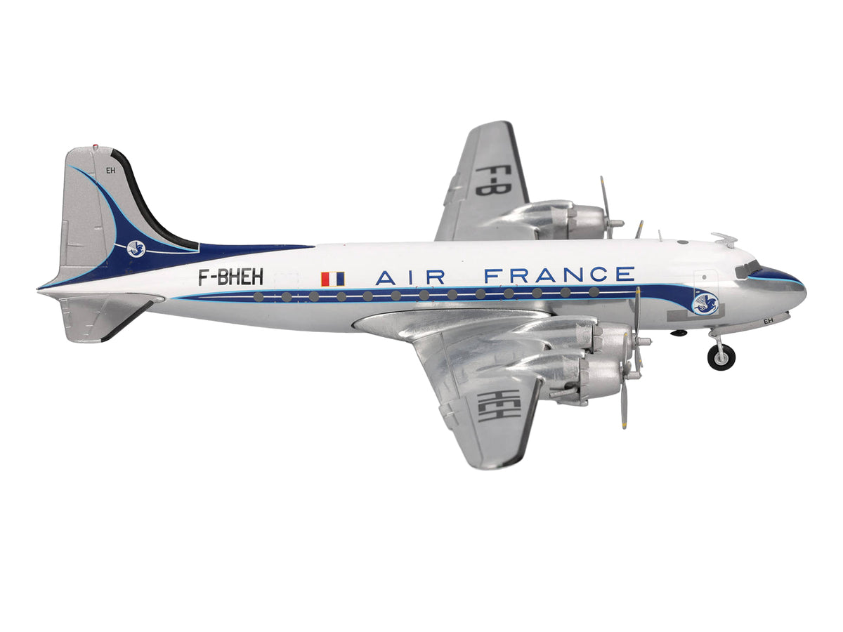Douglas DC-4 Commercial Aircraft 'Air France' (F-BHEH) White with Blue Stripes 1/200 Diecast Model by Herpa