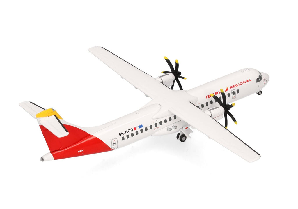 ATR 72-600 Commercial Aircraft 'Iberia Regional' (9H-NCD) White with Red Tail 1/200 Diecast Model Airplane by Herpa