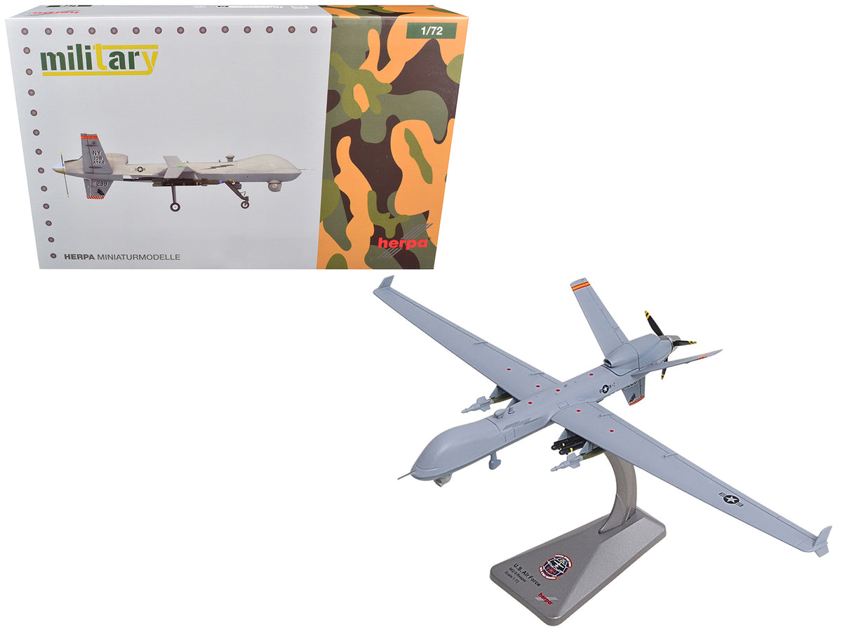 General Atomics MQ-9A Reaper Block 5 UAV 'New York Air National Guard 108th Attack Squadron Hancock Field Air National Guard Base' United States Air Force 'Military' Series 1/72 Diecast Model by Herpa
