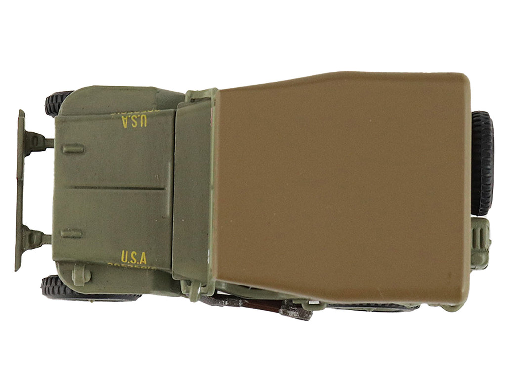 U.S. 1/4 ton Military Vehicle Olive Drab 'Gen. Douglas MacArthur Leyte WWII' (1945) United States Army 'Ground Power Series' 1/72 Diecast Model by Hobby Master