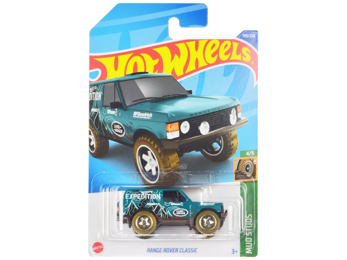 Land Rover Range Rover Classic Teal with White Graphics 'Hot Wheels Expedition' 'Mud Studs' Series Diecast Model Car by Hot Wheels