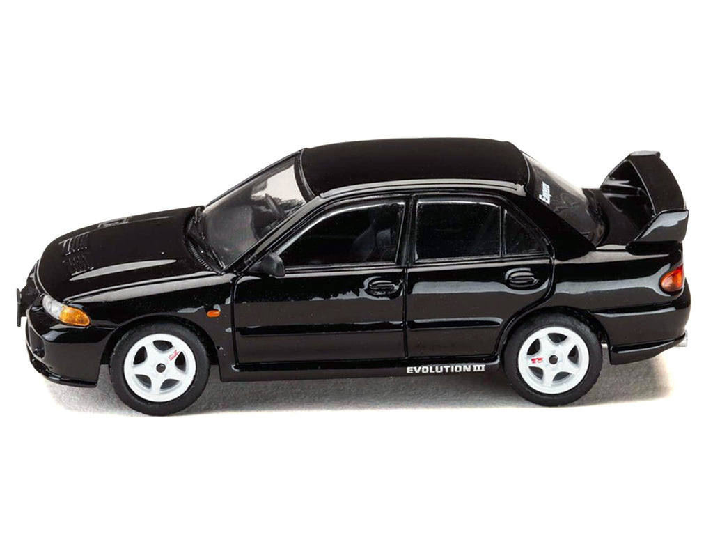 Mitsubishi Lancer RS Evolution III RHD (Right Hand Drive) Black 'Initial D' (1995-2013) Manga 'Diorama Set Series' 1/64 Diecast Model car by Hobby Japan
