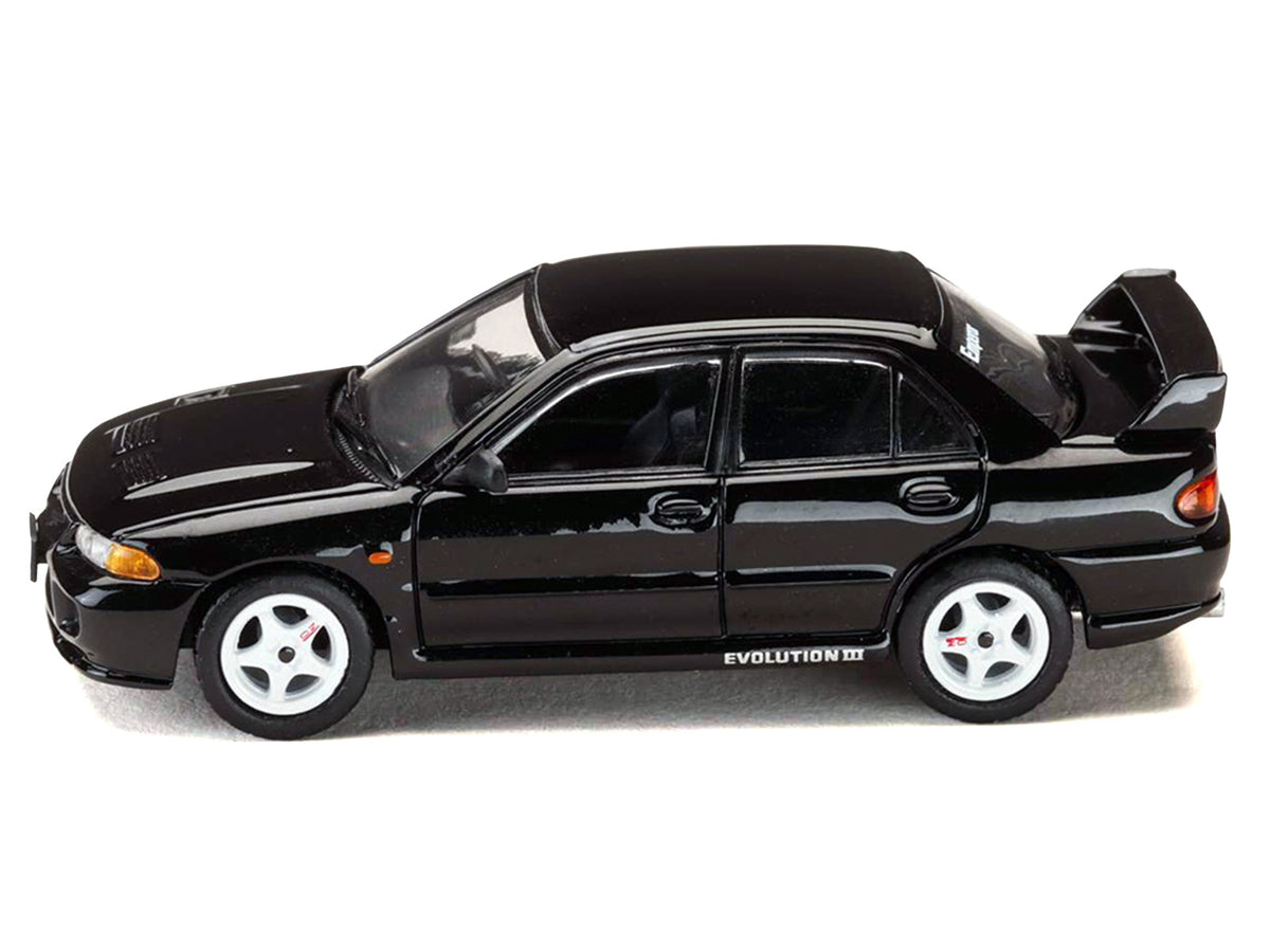 Mitsubishi Lancer RS Evolution III RHD (Right Hand Drive) Black 'Initial D' (1995-2013) Manga 'Diorama Set Series' 1/64 Diecast Model car by Hobby Japan
