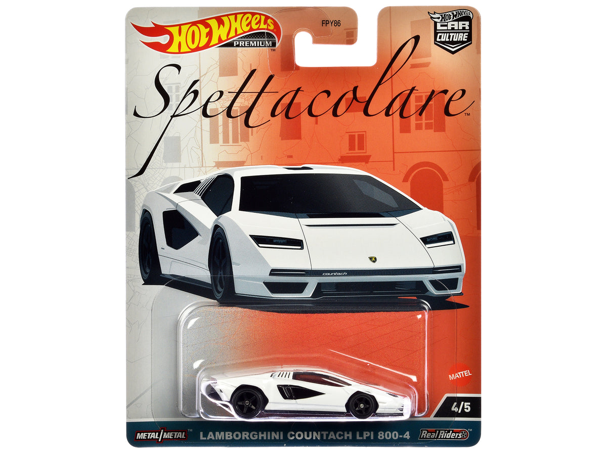 Lamborghini Countach LPI 800-4 White 'Spettacolare' Series Diecast Model Car by Hot Wheels