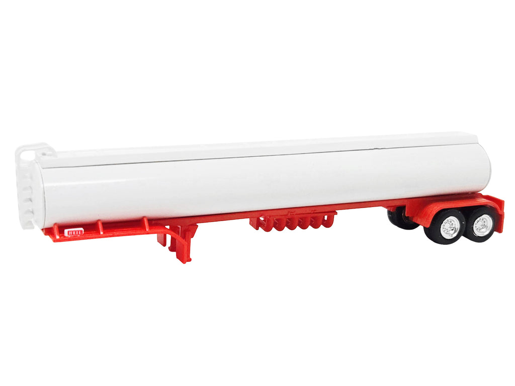 Tanker Trailer White and Red 1/87 (HO) Scale Plastic Model by HO Logistics