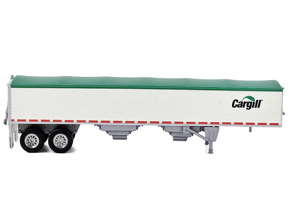 Covered Grain Trailer White with Green Tarp 'Cargill' 1/87 (HO) Plastic Model Car by HO Logistics