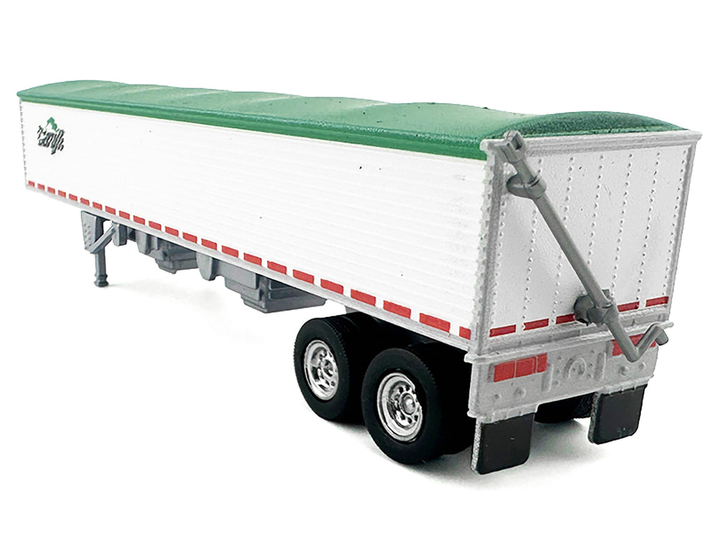 Covered Grain Trailer White with Green Tarp 'Cargill' 1/87 (HO) Plastic Model Car by HO Logistics