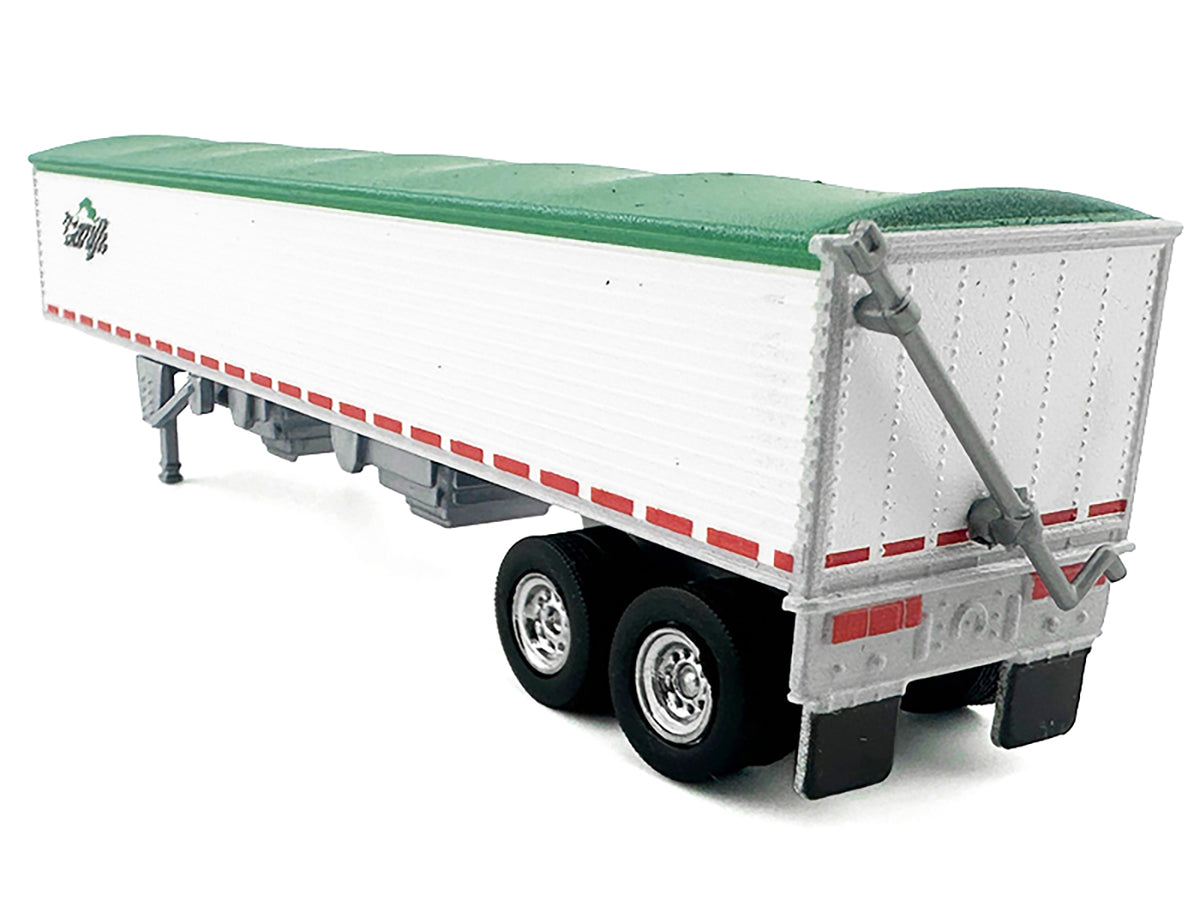 Covered Grain Trailer White with Green Tarp 'Cargill' 1/87 (HO) Plastic Model Car by HO Logistics
