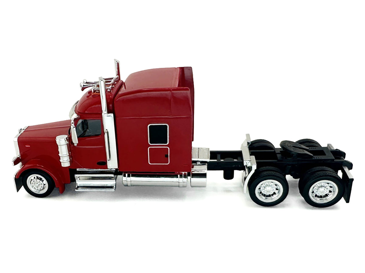 Peterbilt 589 with Stand Up Sleeper Cab Red 1/87 (HO) Plastic Model Car by HO Logistics
