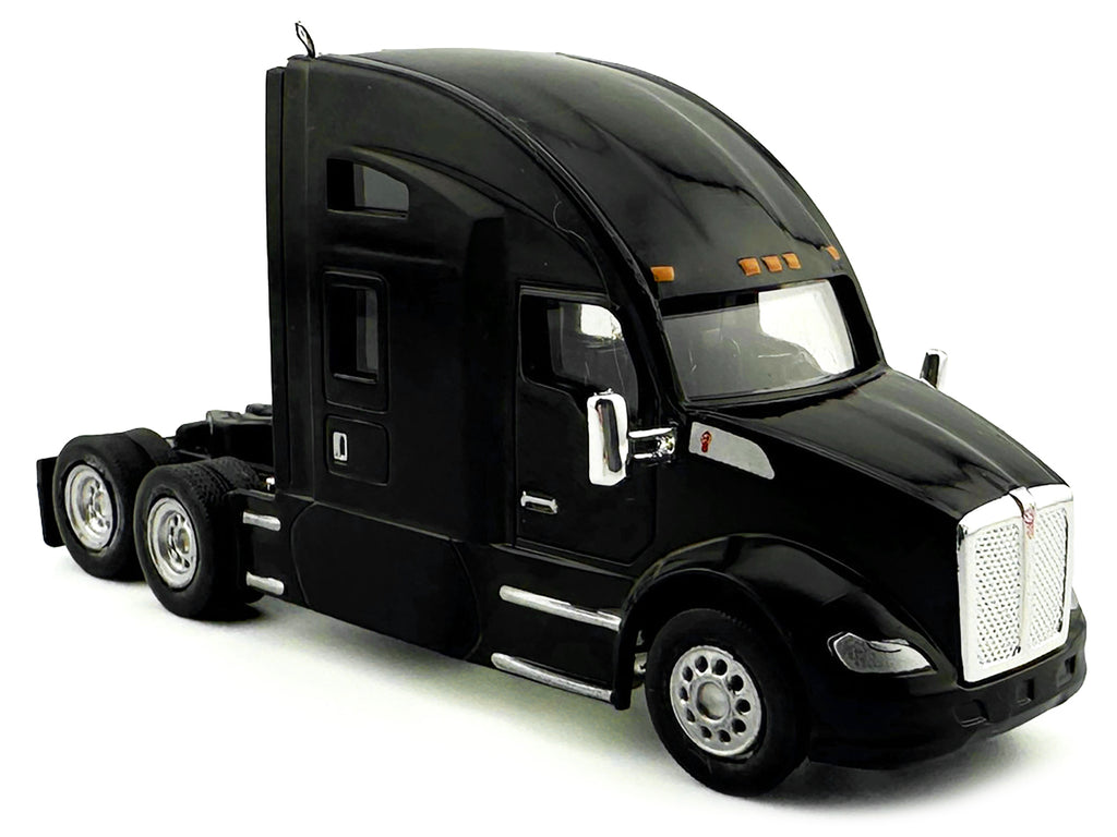 Kenworth T680 Sleeper Cab Black 1/87 (HO) Plastic Model Car by HO Logistics