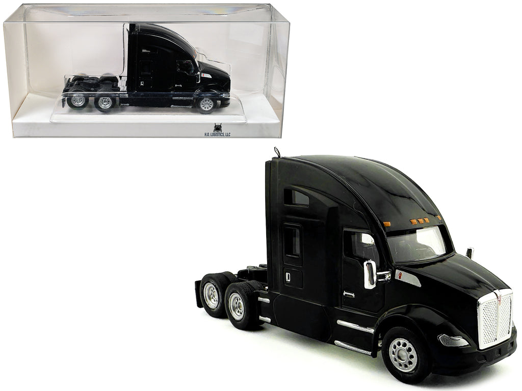Kenworth T680 Sleeper Cab Black 1/87 (HO) Plastic Model Car by HO Logistics