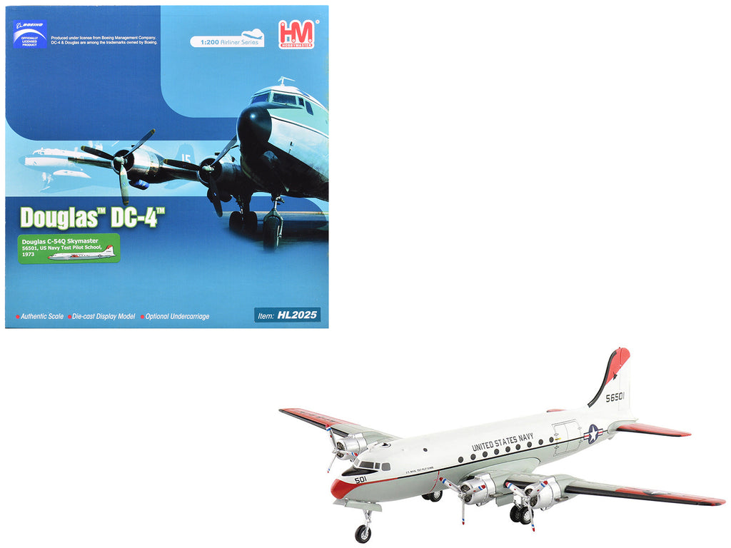 Douglas C-54Q Skymaster Transport Aircraft 'US Navy Test Pilot School' (1973) United States Navy 'Airliner Series' 1/200 Diecast Model by Hobby Master