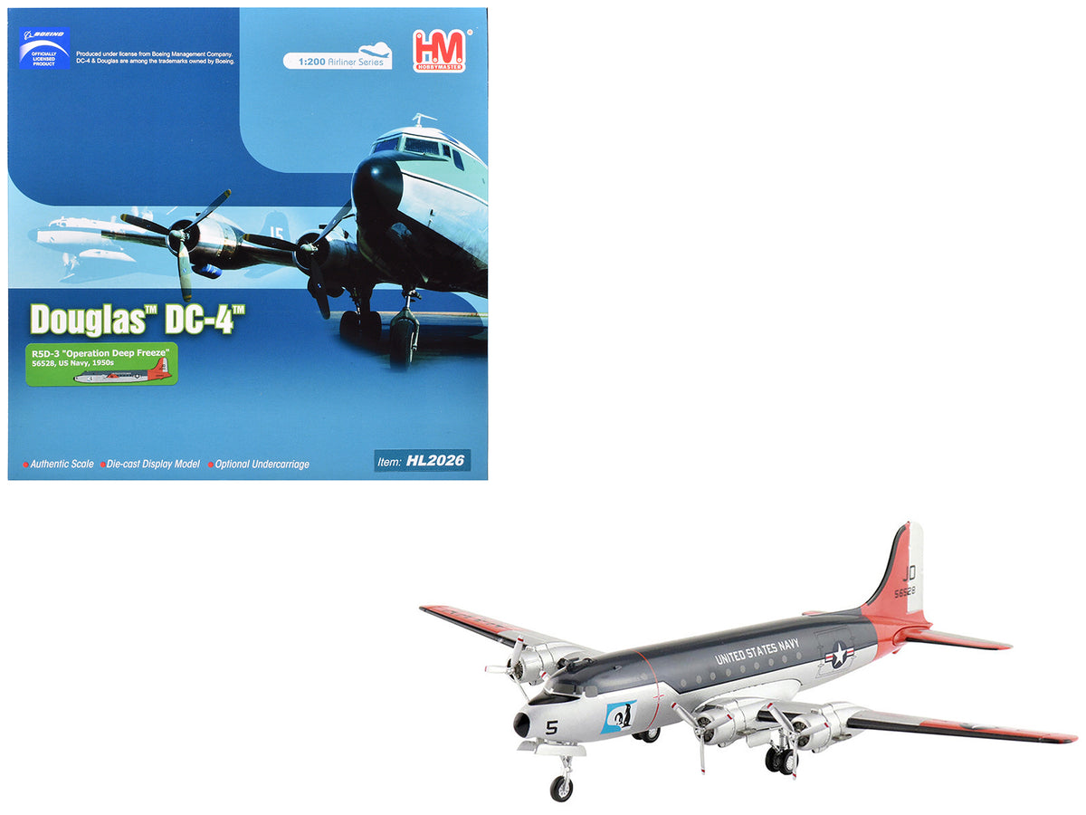 Douglas R5D-3 Skymaster Transport Aircraft 'Operation Deep Freeze' (1950s) United States Navy 'Airliner Series' 1/200 Diecast Model by Hobby Master