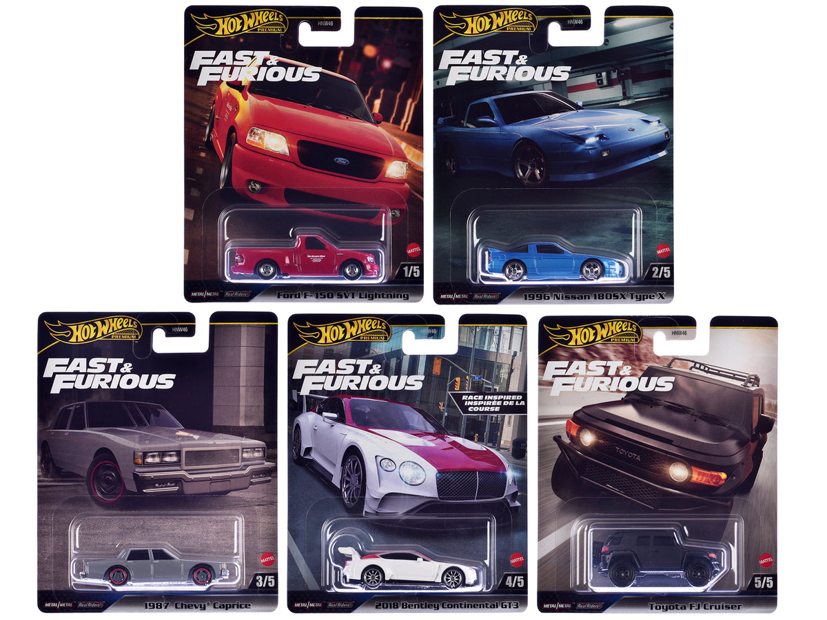 'Fast & Furious' 2024 5 piece Set H Diecast Model Cars by Hot Wheels