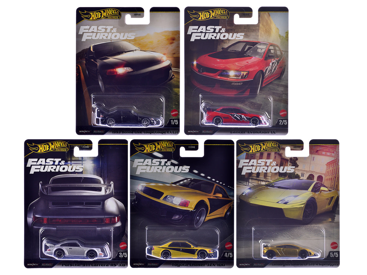 'Fast & Furious' 2025 5 piece Set M Diecast Model Cars by Hot Wheels