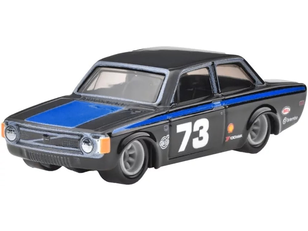 1973 Volvo 142 GL #73 Black with Blue Stripes and Hood 'Boulevard' Series Diecast Model Car by Hot Wheels