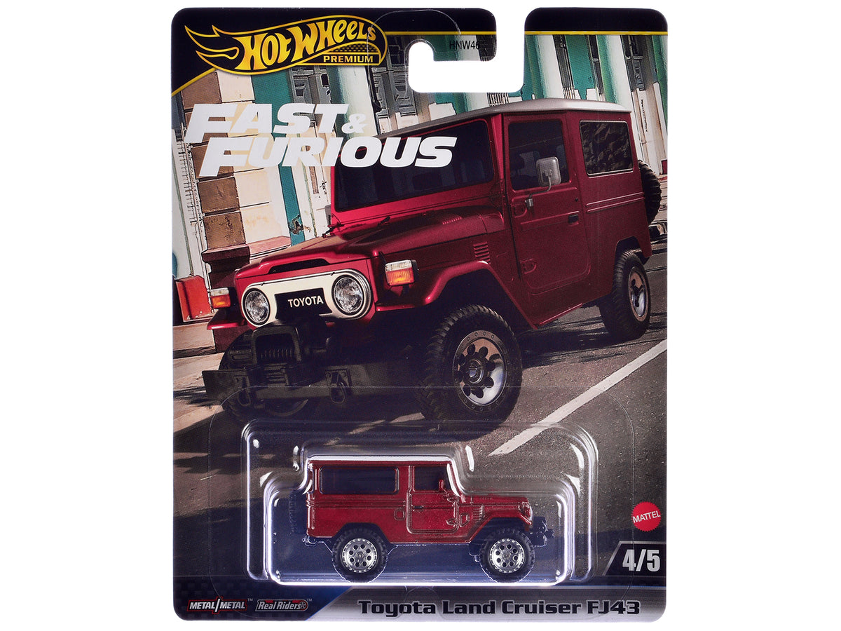 Toyota Land Cruiser FJ43 Red with White Top 'The Fate of the Furious' (2017) Movie 'Fast & Furious' Series Diecast Model Car by Hot Wheels