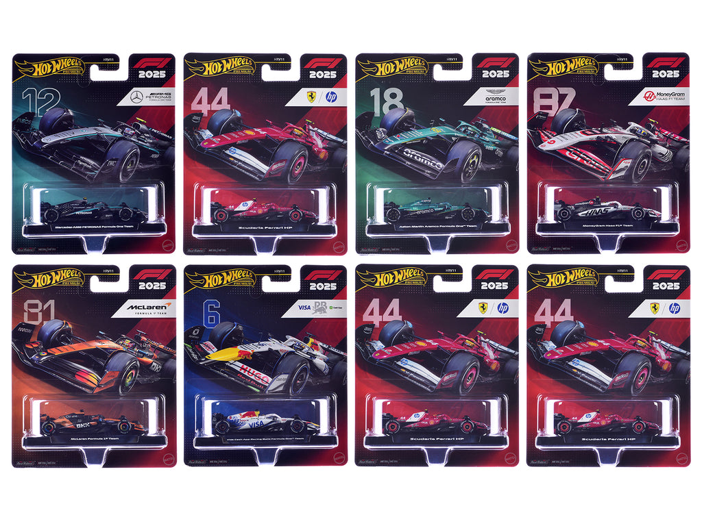 'Formula 1 Racing Premium Mix 3' 8 piece Set L 'Premium Series' Diecast Model Car by Hot Wheels
