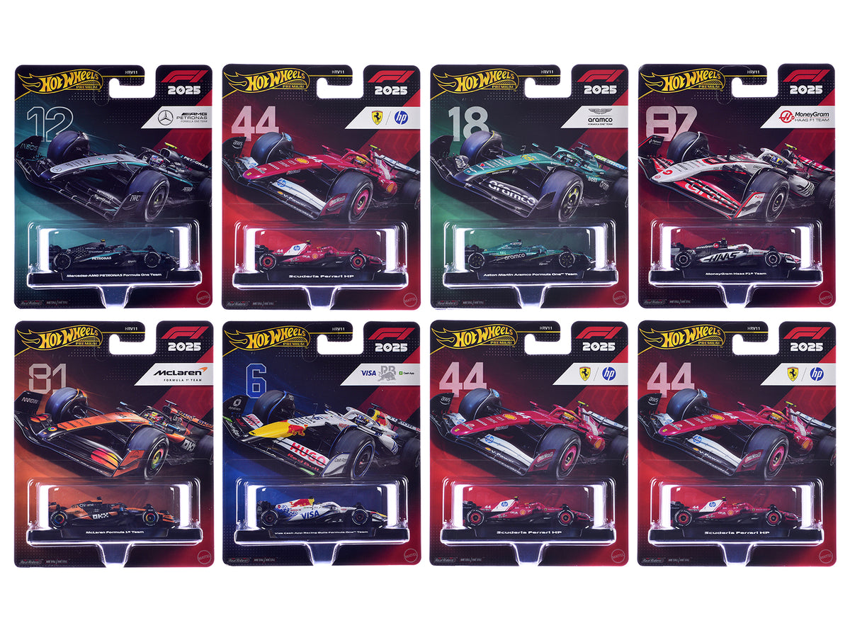 'Formula 1 Racing Premium Mix 3' 8 piece Set L 'Premium Series' Diecast Model Car by Hot Wheels