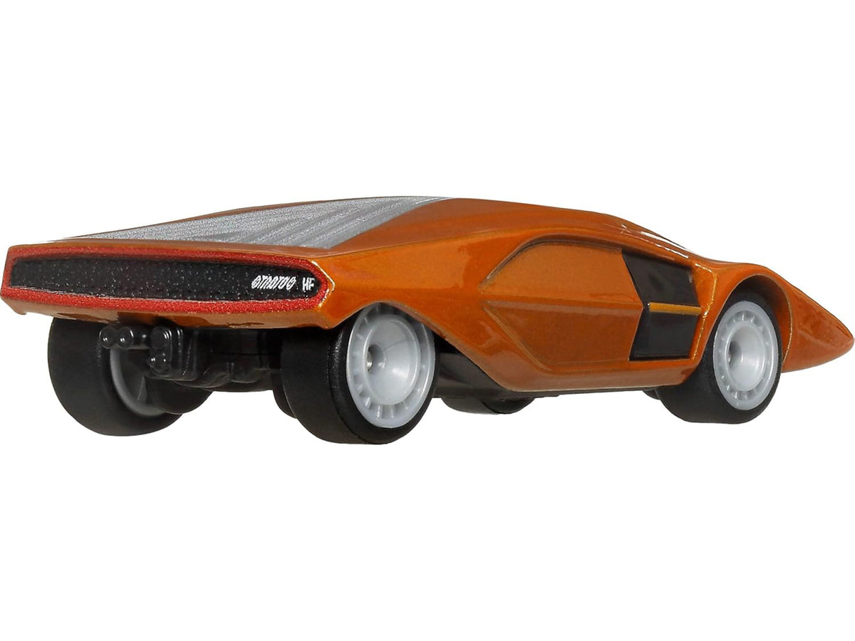 Lancia Stratos Zero Concept Car Orange Metallic 'Hammer Drop' Series Diecast Model Car by Hot Wheels