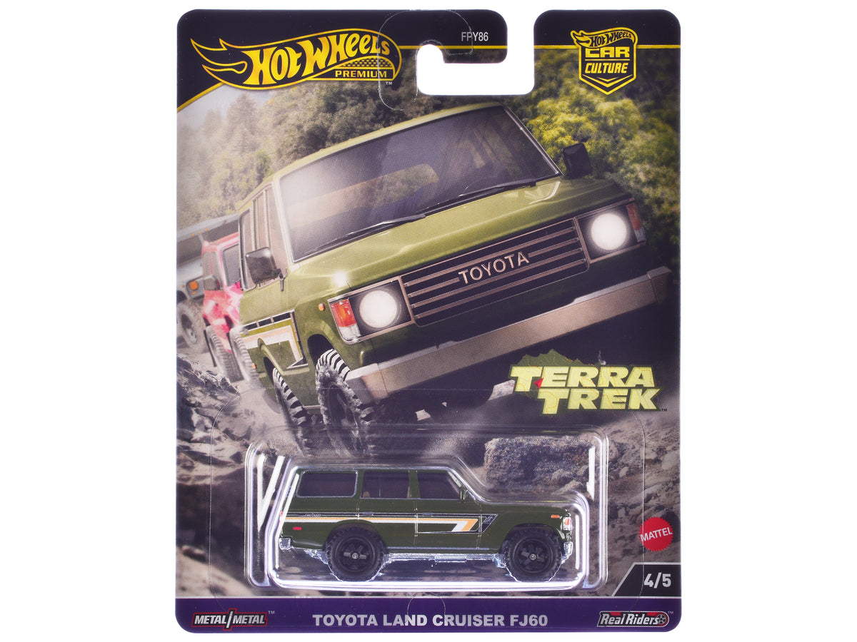 Toyota Land Cruiser FJ60 Green with Stripes 'Terra Trek' Series Diecast Model Car by Hot Wheels
