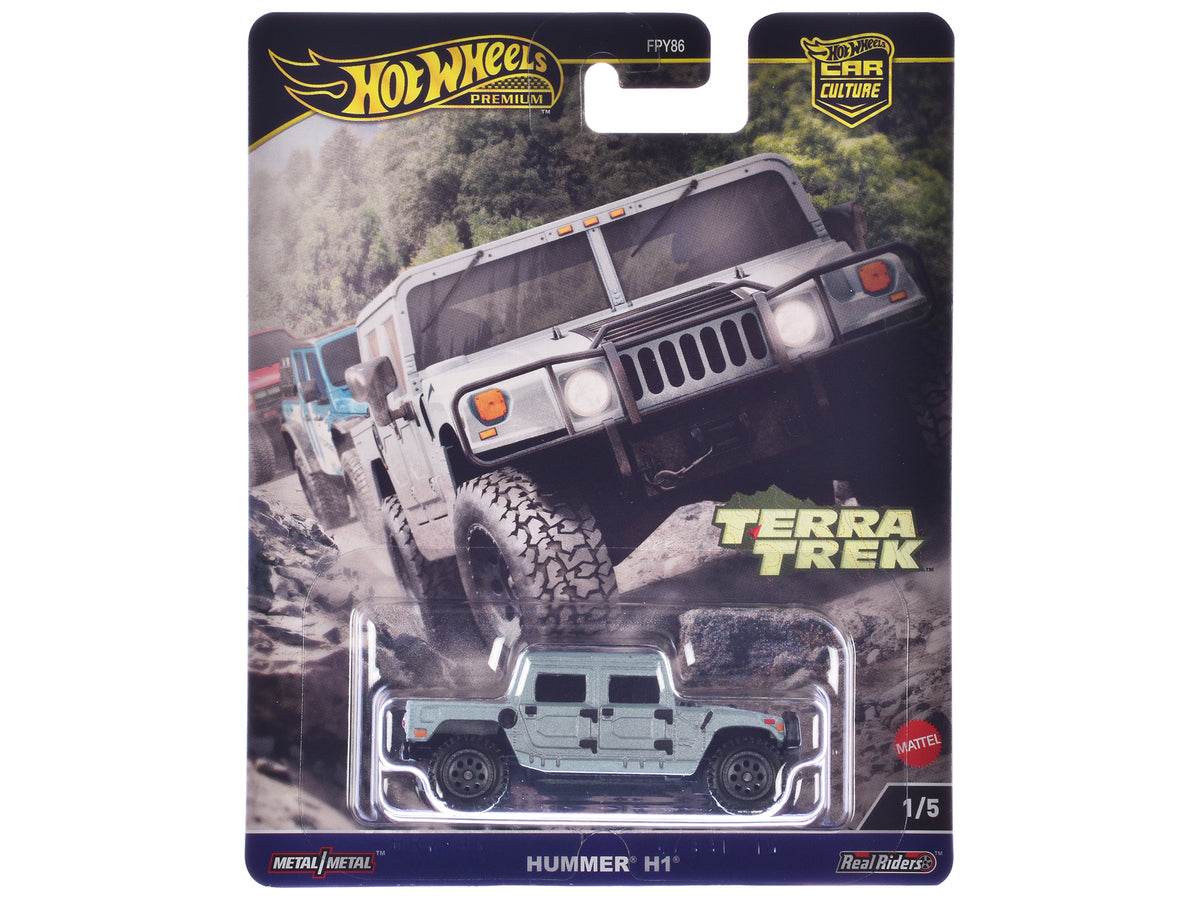 Hummer H1 Pickup Truck Gray Metallic 'Terra Trek' Series Diecast Model Car by Hot Wheels