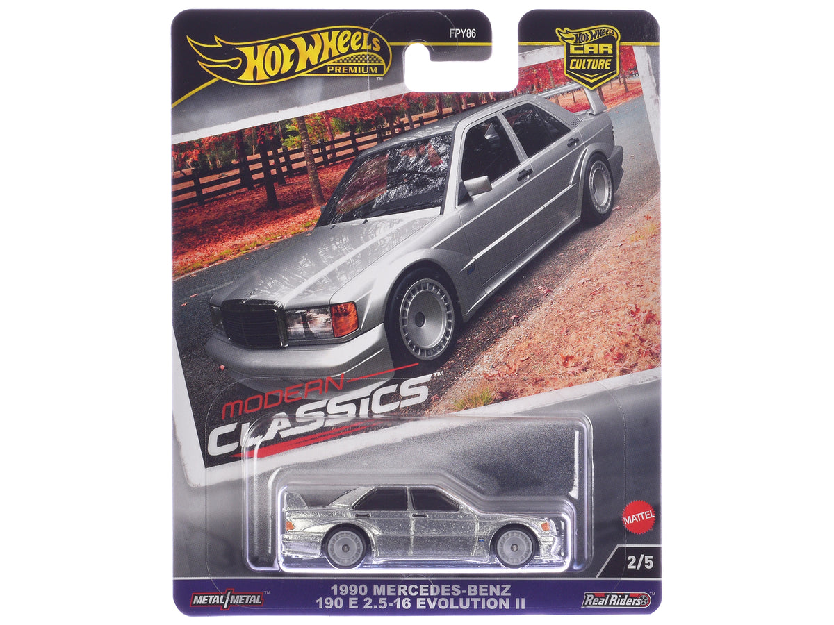 1990 Mercedes-Benz 190 E 2.5-16 Evolution II Silver Metallic 'Modern Classics' Series Diecast Model Car by Hot Wheels