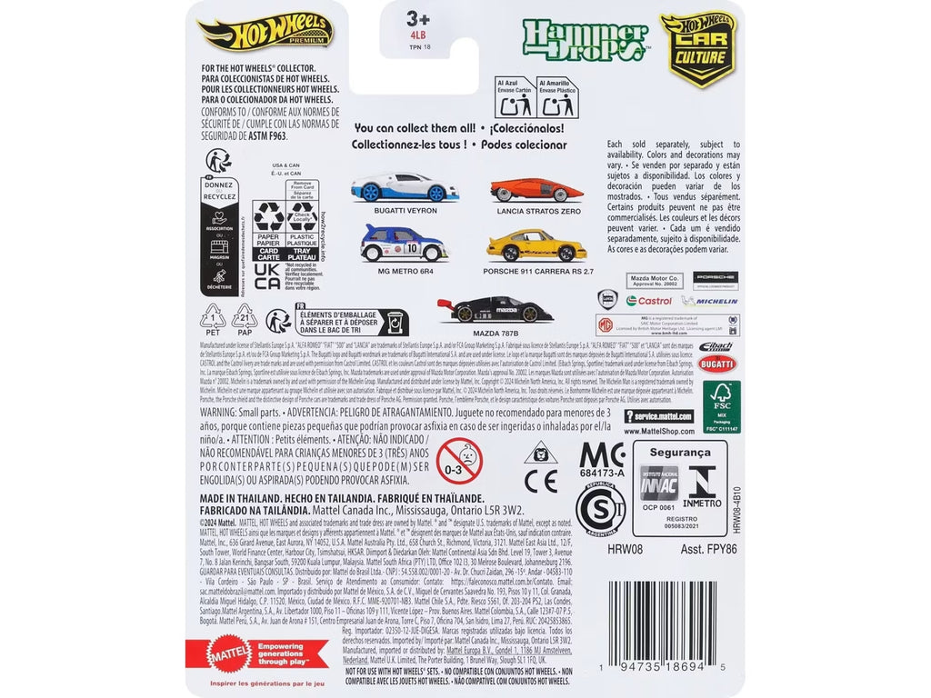 Mazda 787B Prototype Race Car Black 'Hammer Drop' Series Diecast Model Car by Hot Wheels