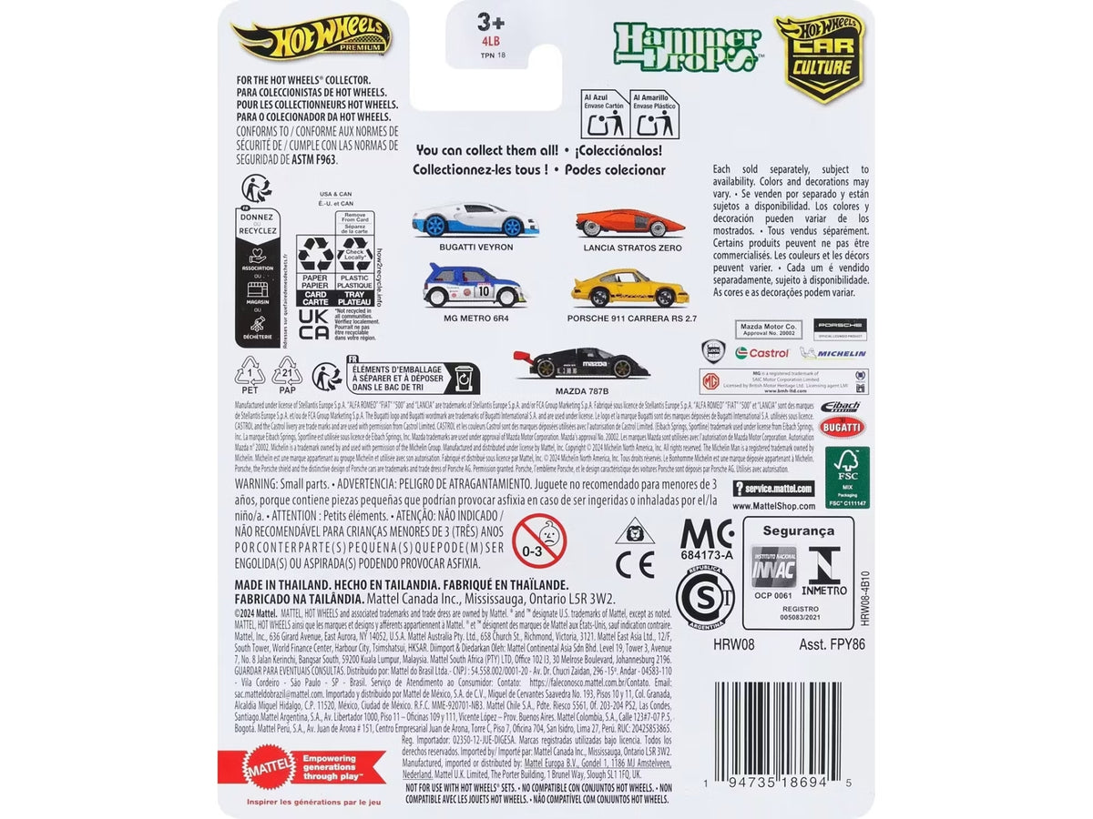 Mazda 787B Prototype Race Car Black 'Hammer Drop' Series Diecast Model Car by Hot Wheels