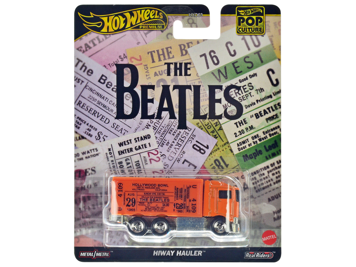 Hiway Hauler Orange with Concert Ticket Graphics 'The Beatles' 'Pop Culture' Series Diecast Model Car by Hot Wheels