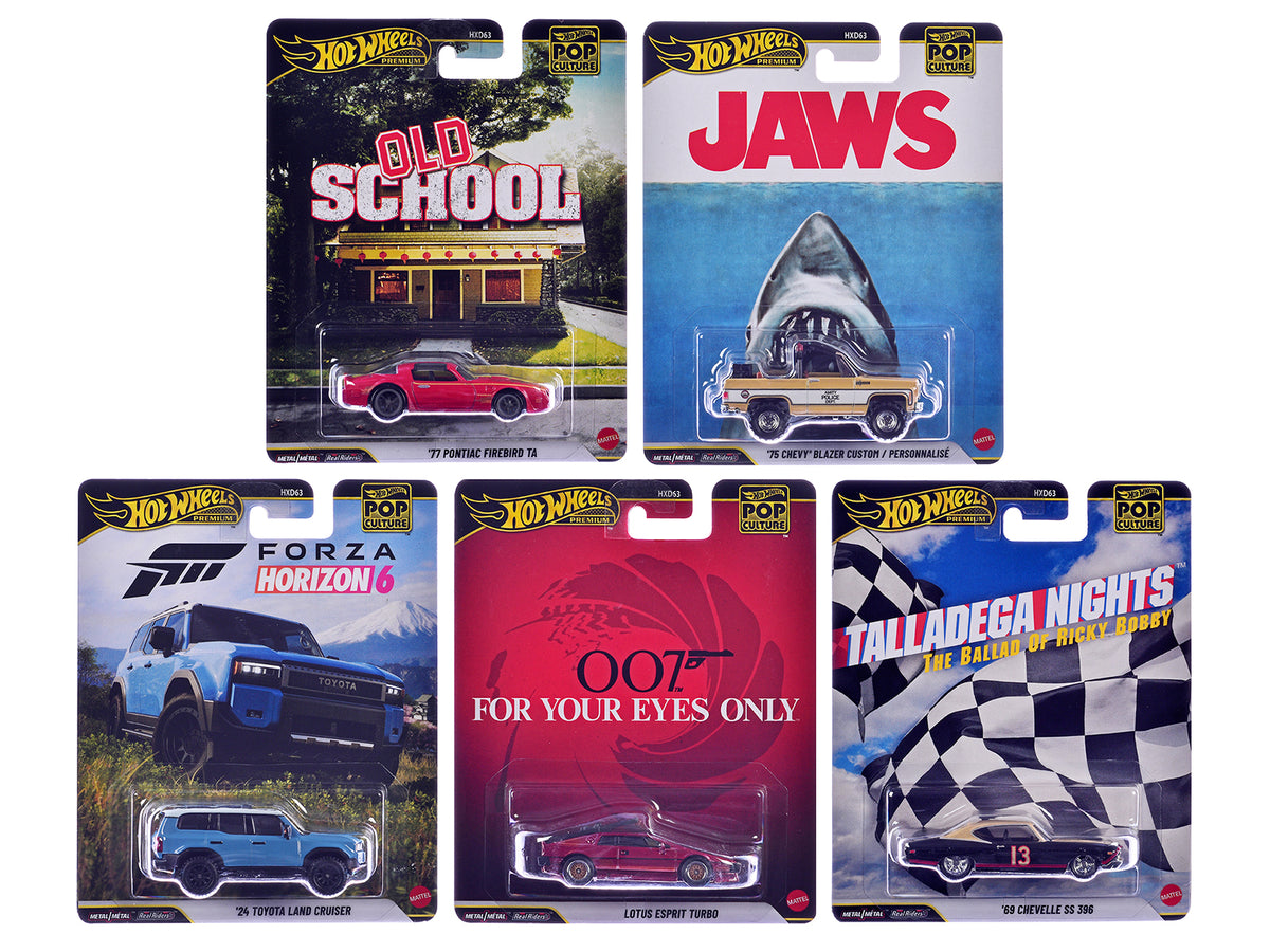 'Pop Culture 2026' 5 piece Set T 'Premium Series' Diecast Model Cars by Hot Wheels